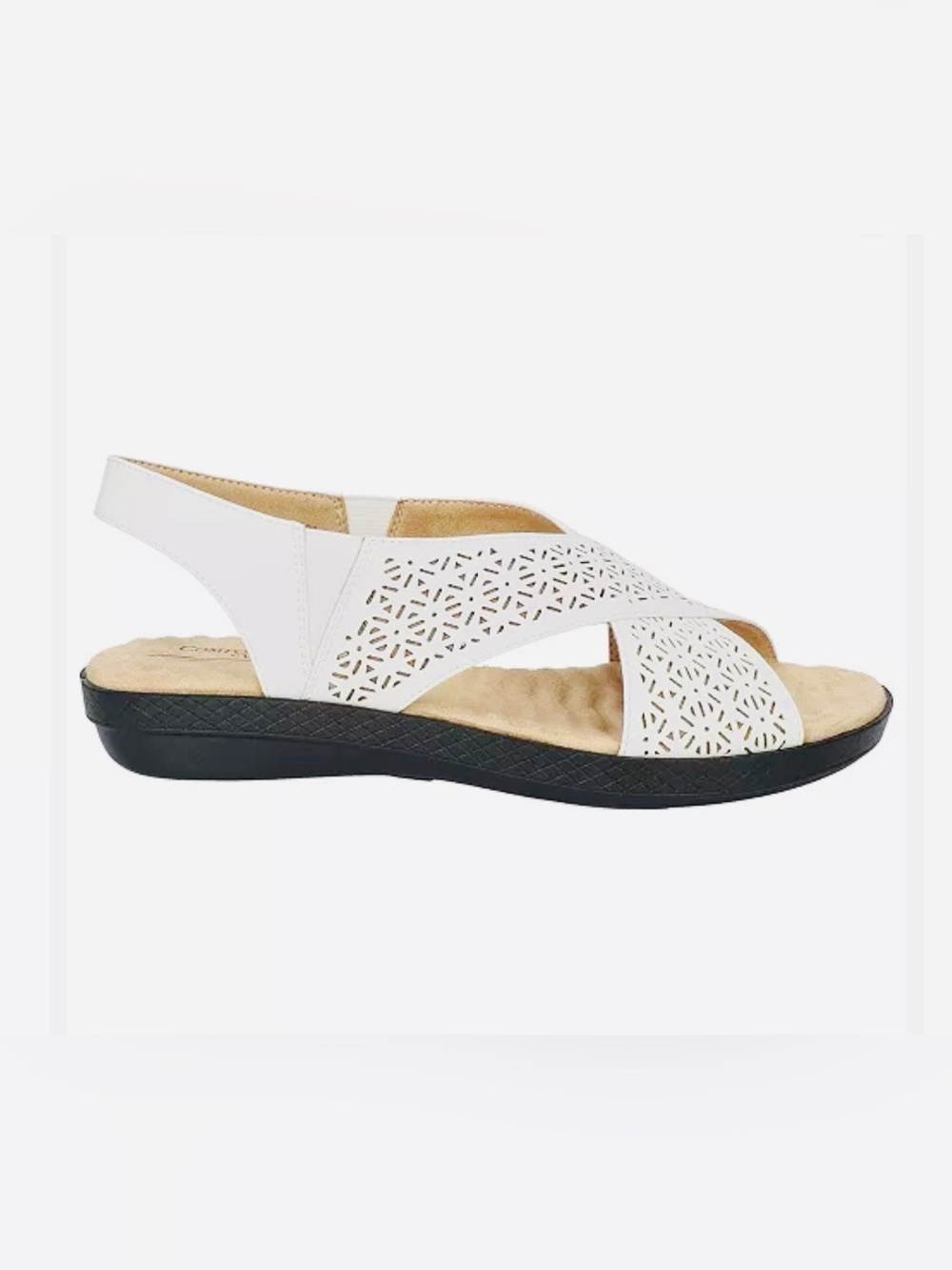 Easy Street Comfort Wave White Laser-Cut Slingback Sandals | Sz. 6 (NWB) - Picture 2 of 13